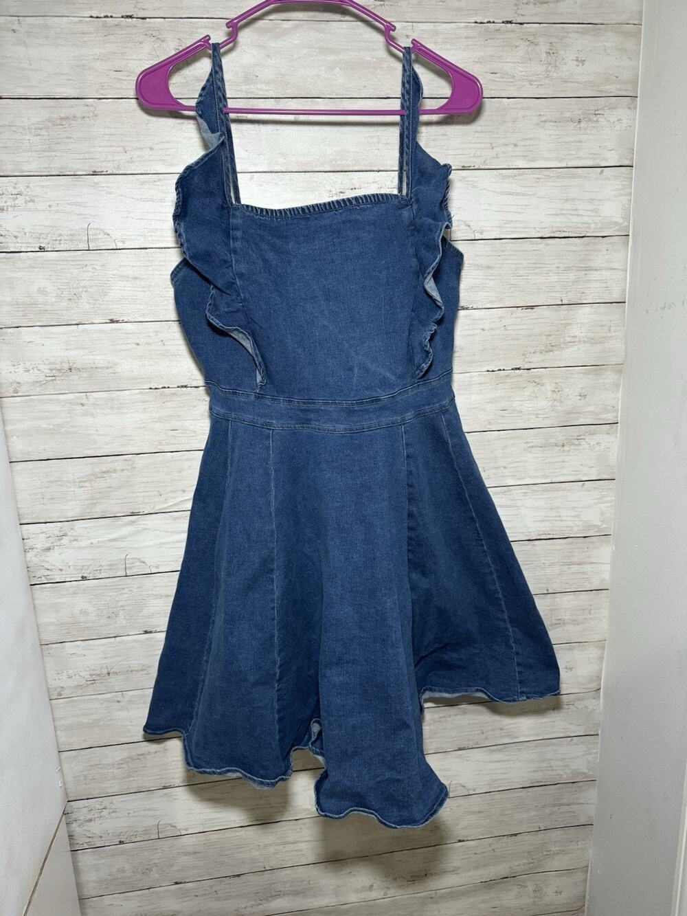 Womens Plus Size Denim Blue Dress Size 2XL Western Style Summer Dress Casual